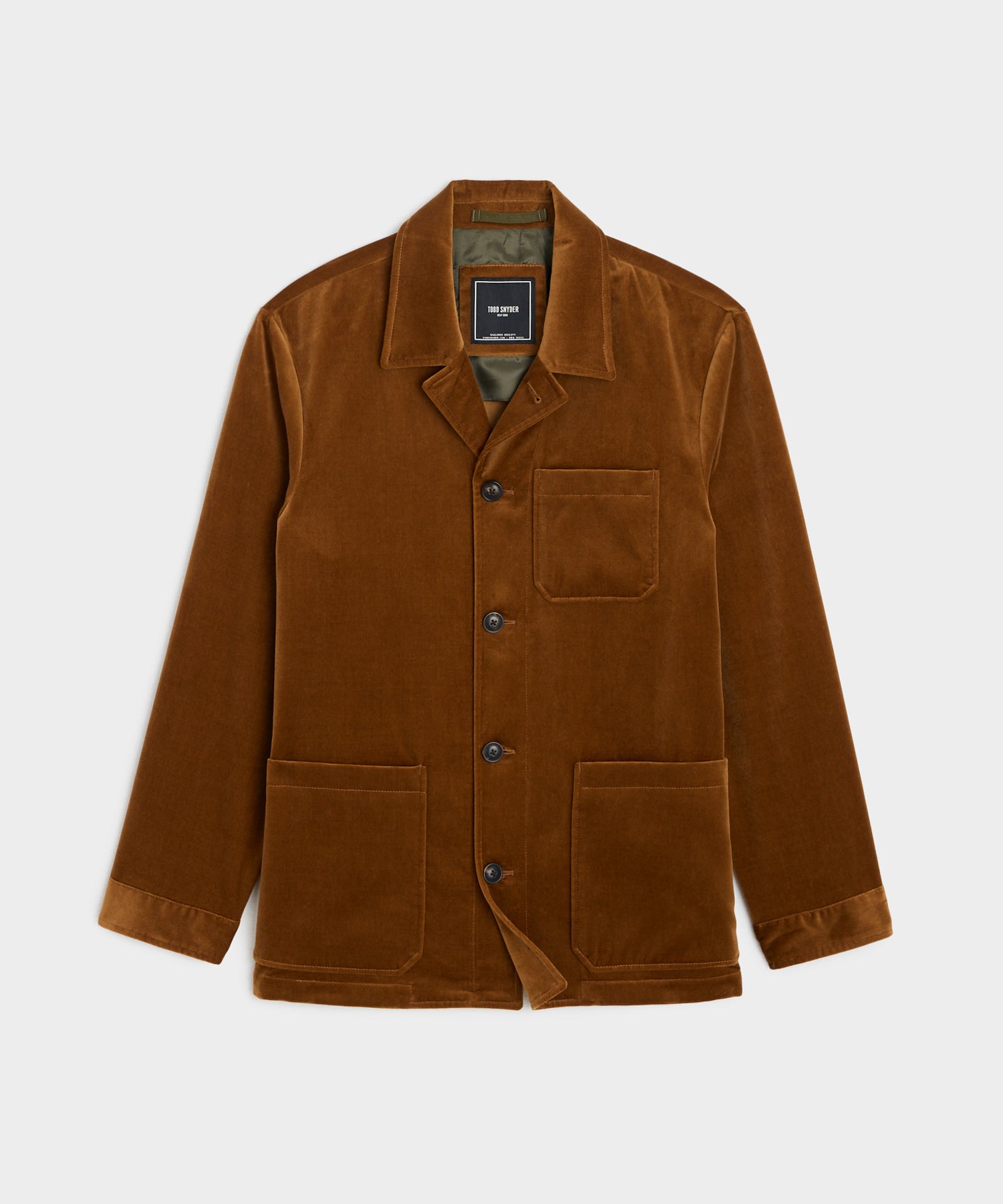 Italian Velvet Tailored Chore Coat in Caramel – Todd Snyder