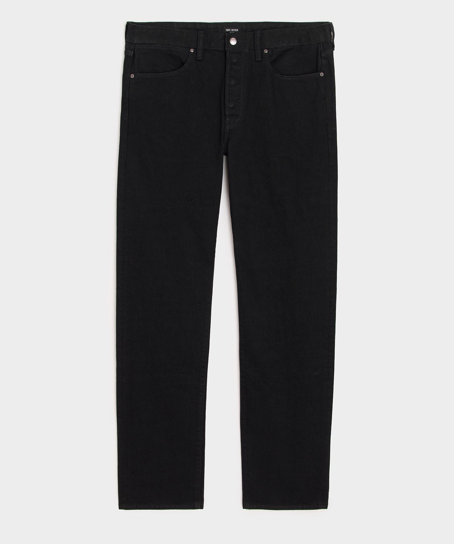 Straight Fit Japanese Selvedge Stretch Jean in Black – Todd Snyder