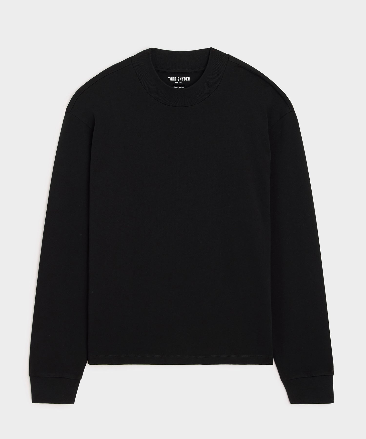Boxy Jersey Mockneck Tee in Black – Todd Snyder