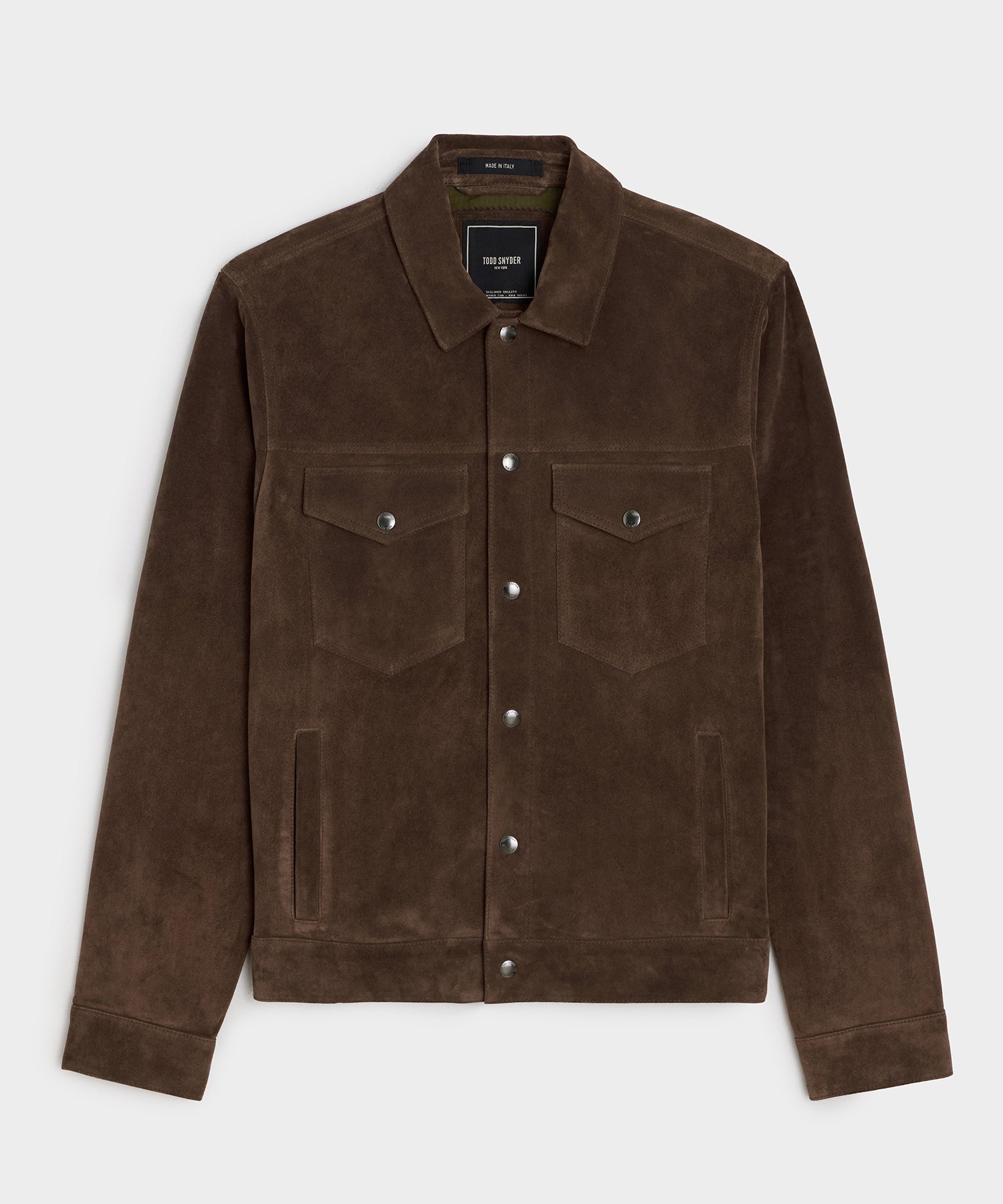 Italian Suede Snap Dylan Jacket in Rich Brown – Todd Snyder