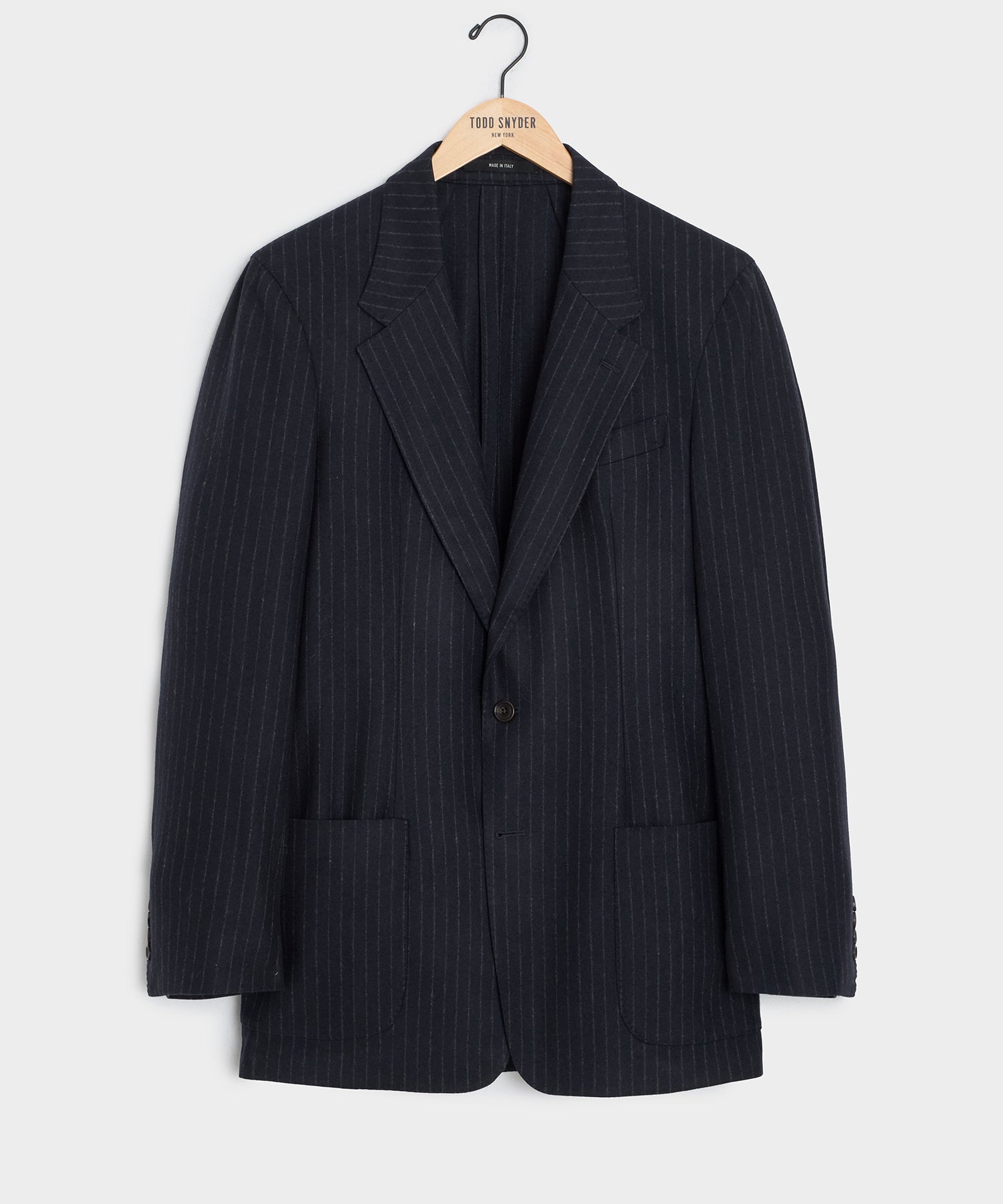 Italian Wool Flannel Wythe Sport Coat in Navy Pinstripe – Todd Snyder
