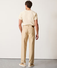 Relaxed Fit 5-Pocket Cotton Linen Pant in Khaki