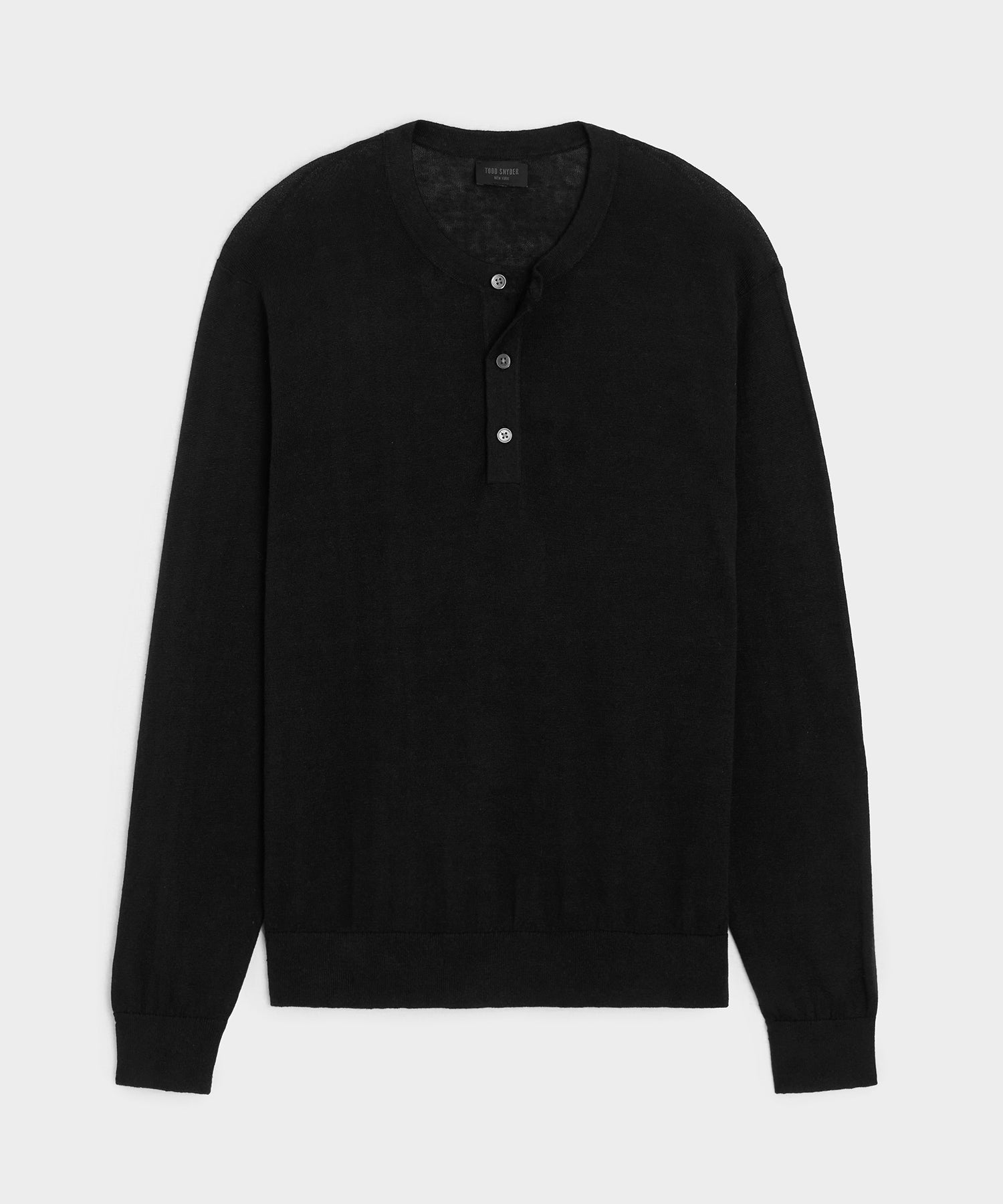Linen-Cotton Henley Sweater in Faded Black – Todd Snyder