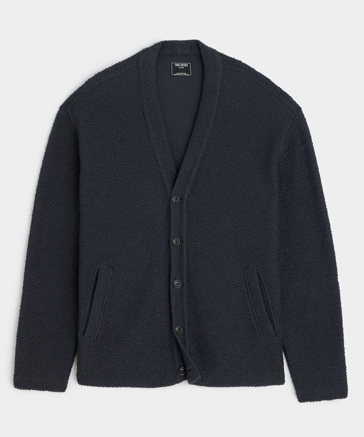 Cotton Boucle Cardigan in Captain Navy – Todd Snyder