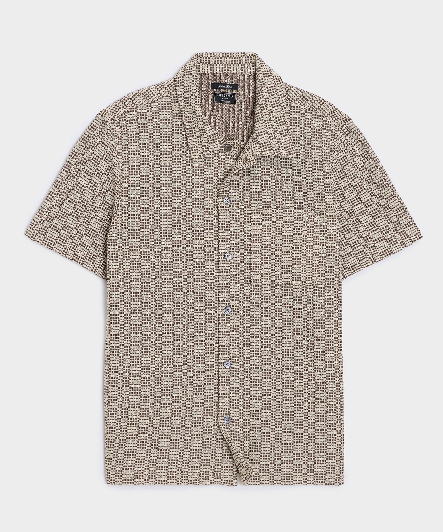 Italian Crosshatch Knit Shirt in Brown Pattern – Todd Snyder