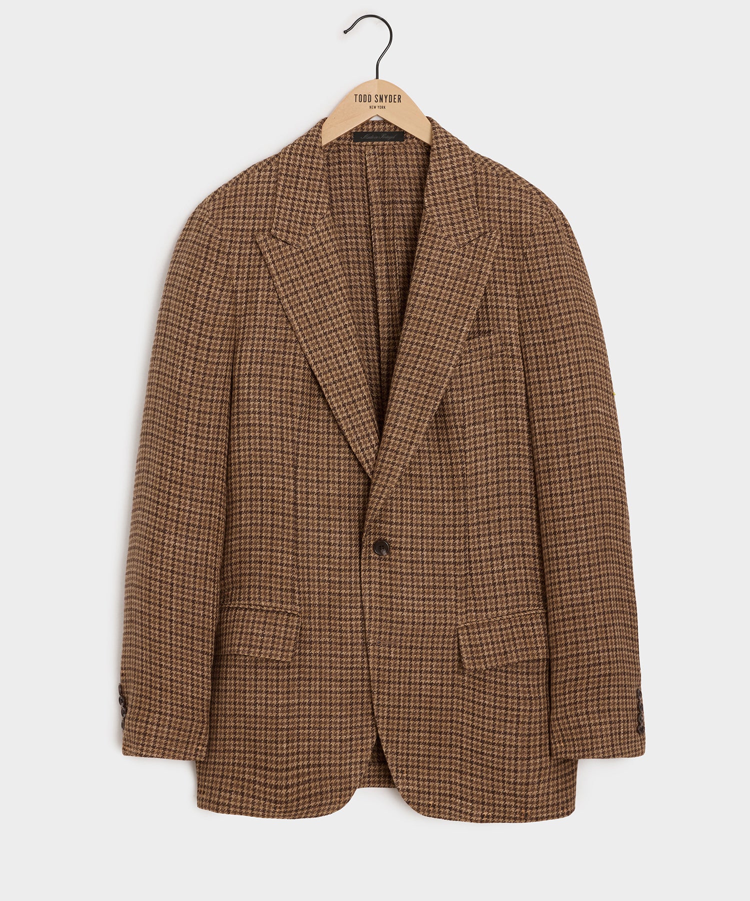 Italian Linen Houndstooth Sport Coat in Brown Houndstooth – Todd