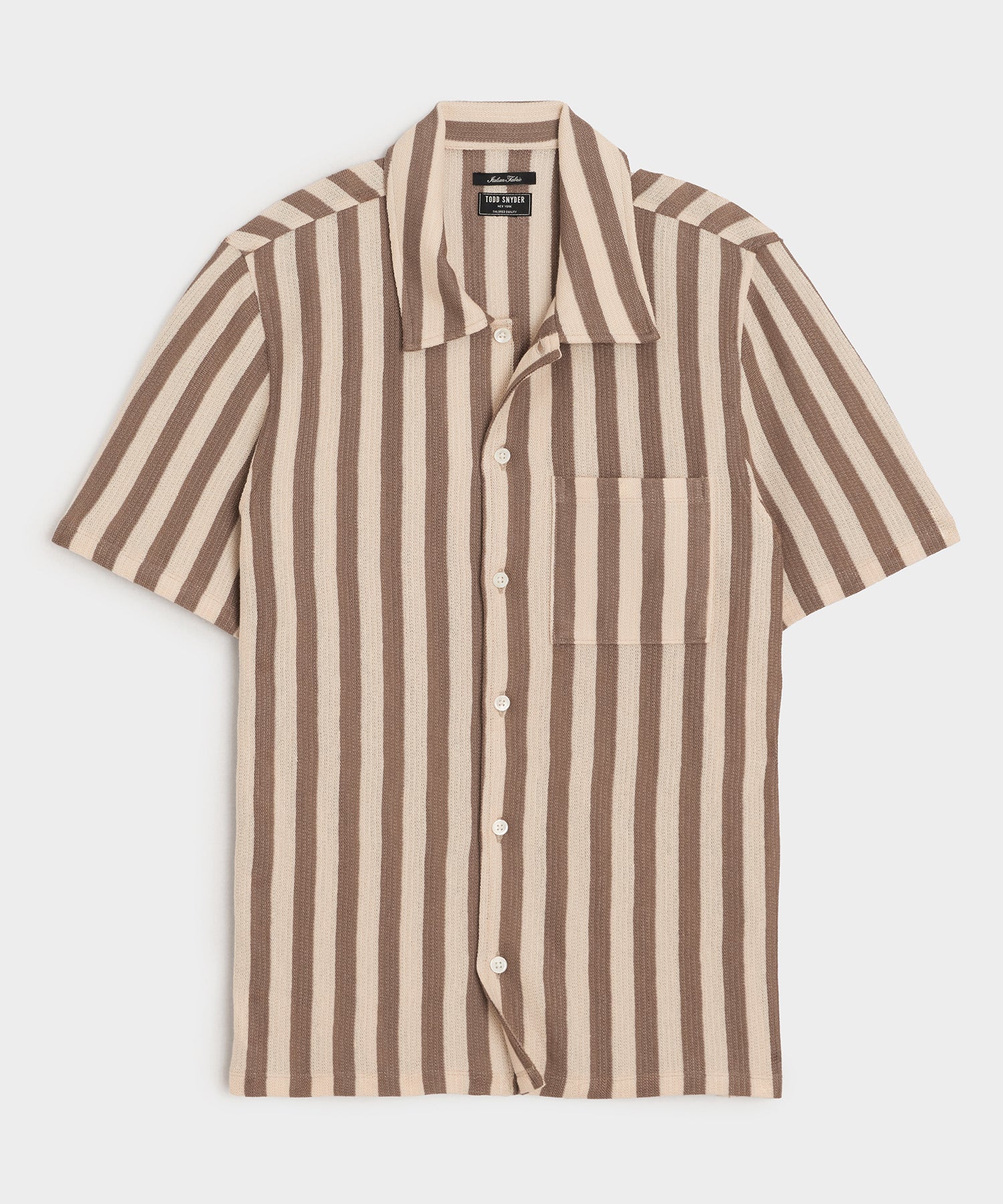 Linen-Cotton Knit Shirt in Tan Stripe – Todd Snyder