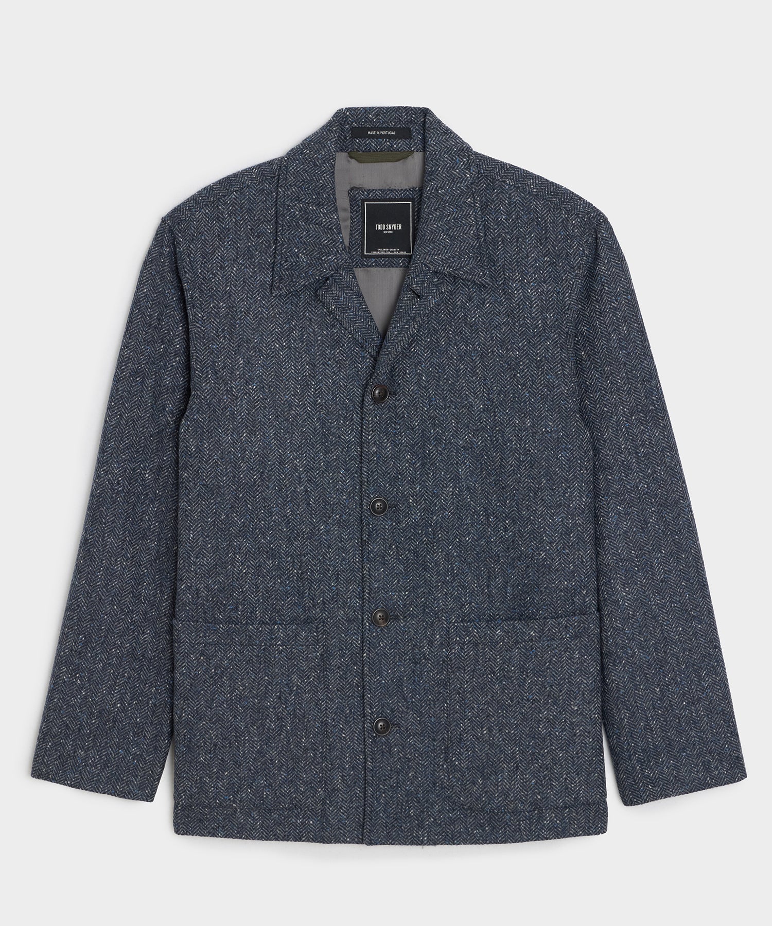 Italian Wool Herringbone Chore Coat in Steel Blue – Todd Snyder