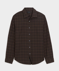 Cotton-Cashmere Sport Shirt in Caviar