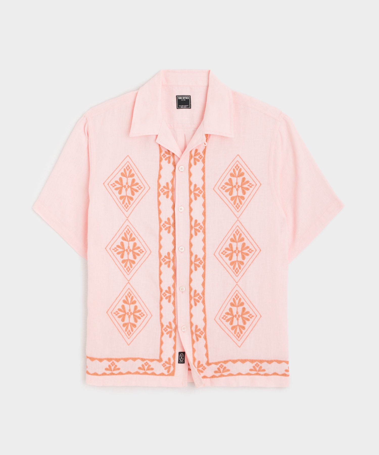 Cropped Embroidered Shirt in Pink