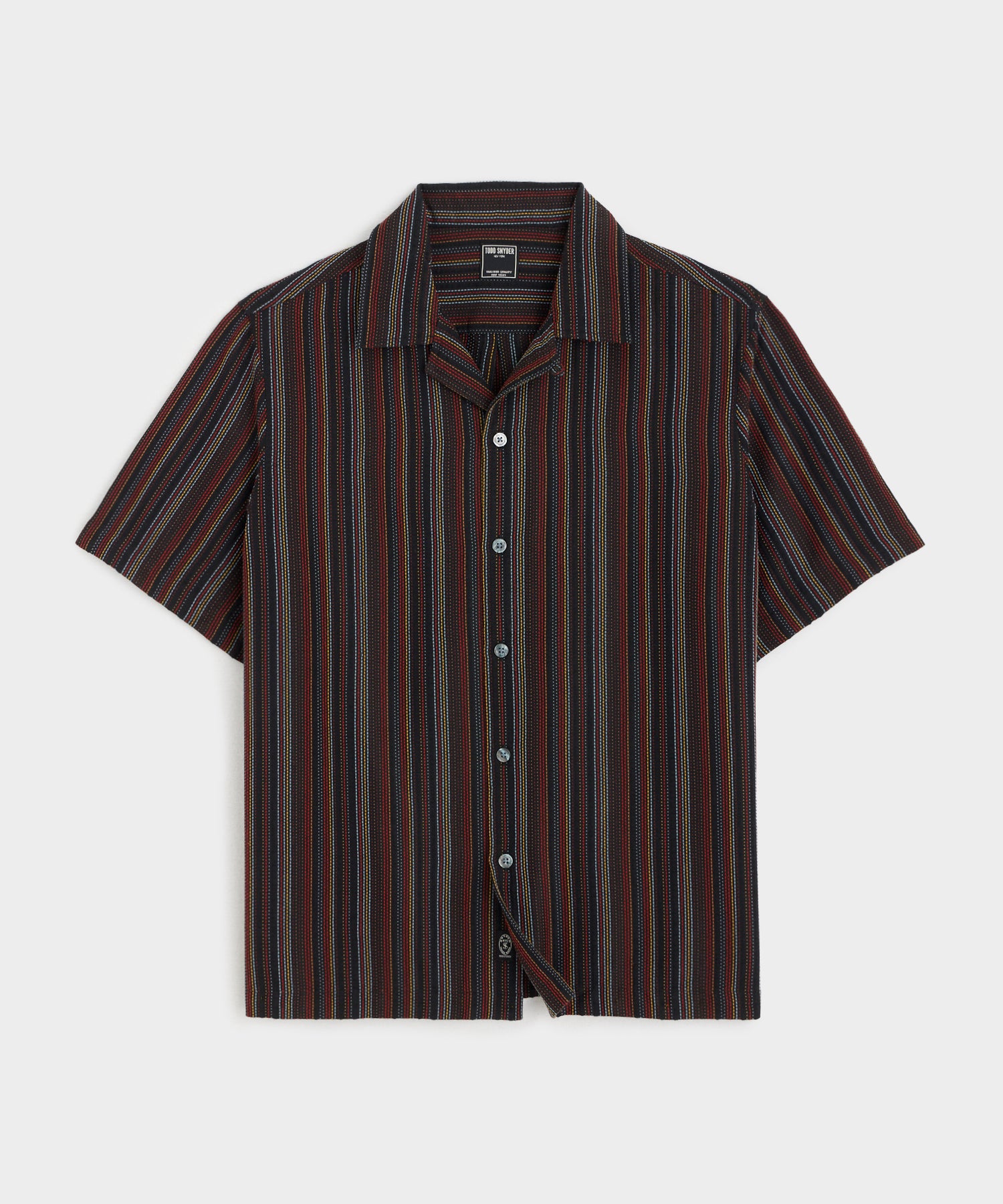 Cropped Multi-Stripe Shirt in Black
