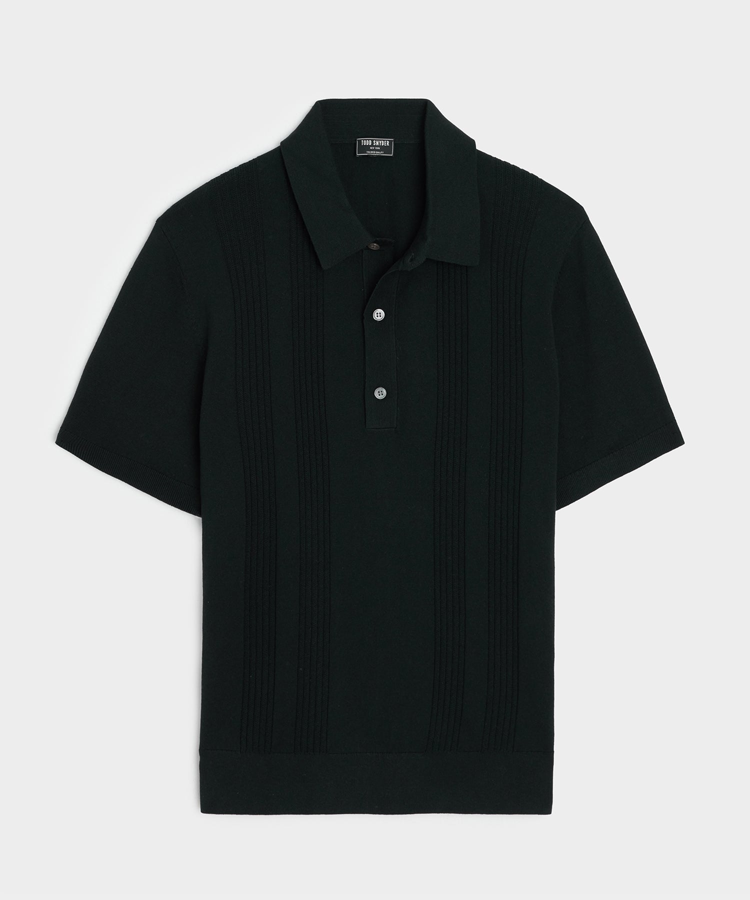 Silk-Cotton Ribbed Sweater Polo in Black – Todd Snyder