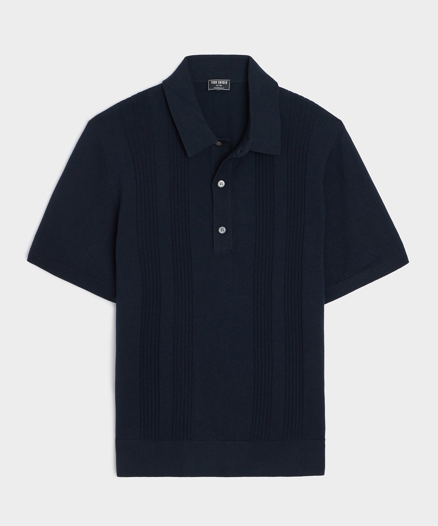 Silk-Cotton Ribbed Sweater Polo in Navy – Todd Snyder