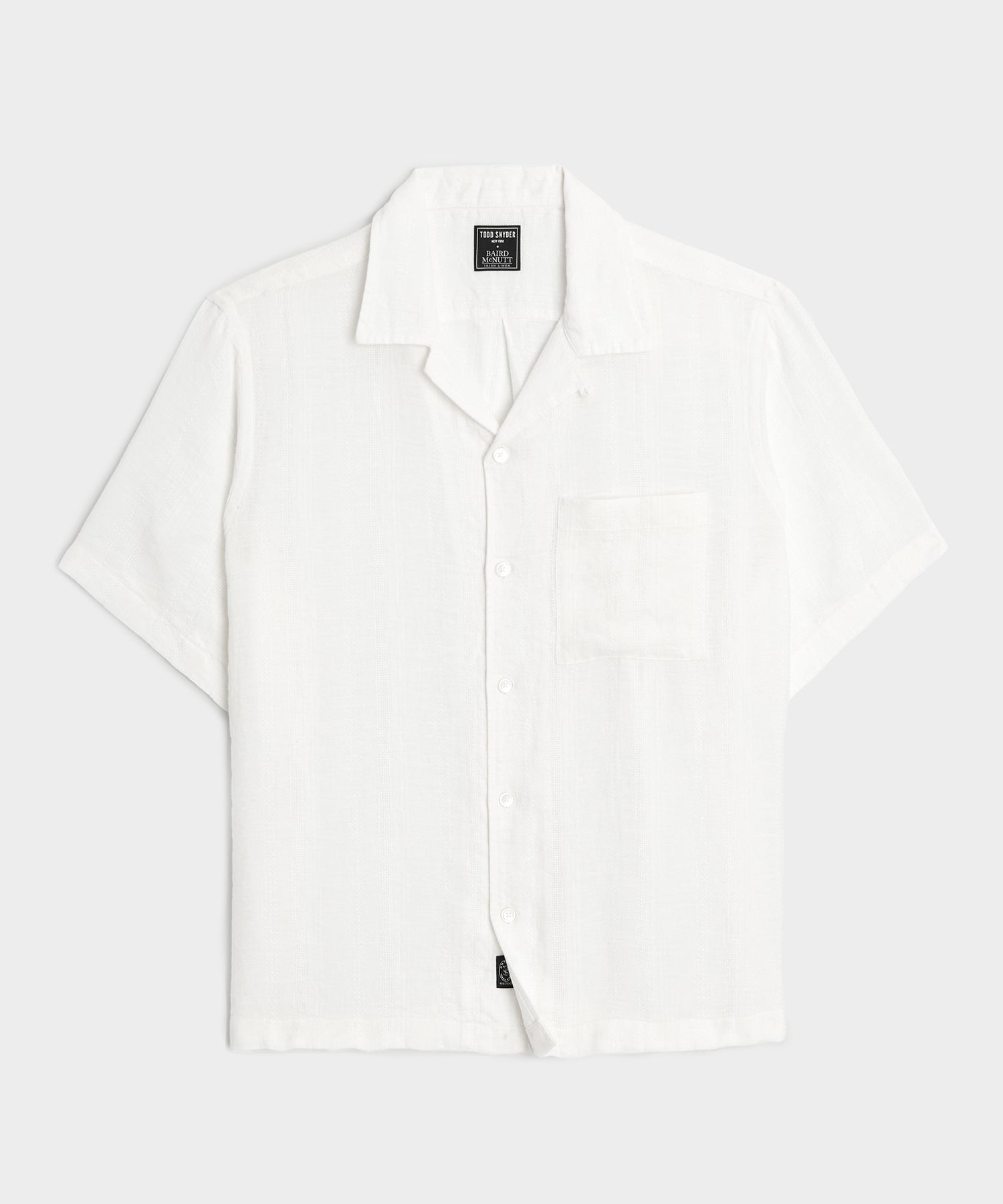Cropped Linen Camp Collar Shirt in White – Todd Snyder