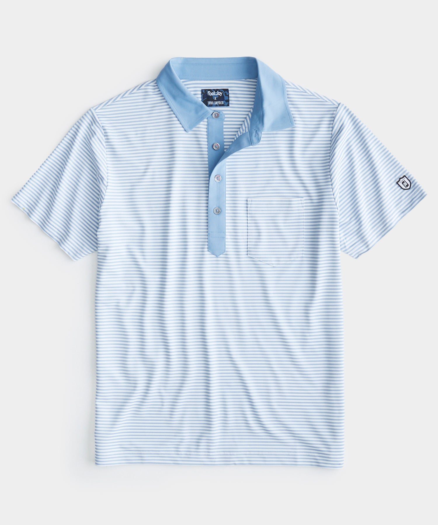 Todd Snyder x FootJoy Fine Stripe Yarn-Dyed Pique Polo In Blue/White