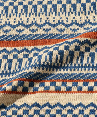 BEAMS Plus Indigo Knit Vest Fair Isle Pattern