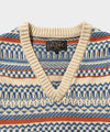 BEAMS Plus Indigo Knit Vest Fair Isle Pattern