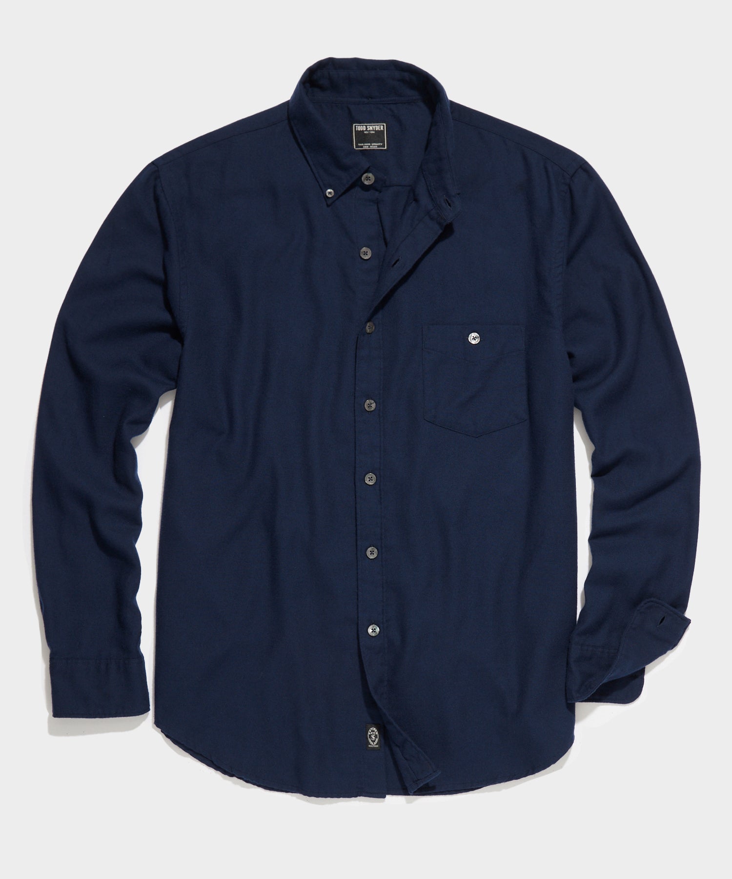 Brushed Flannel Button Down Shirt in Classic Navy
