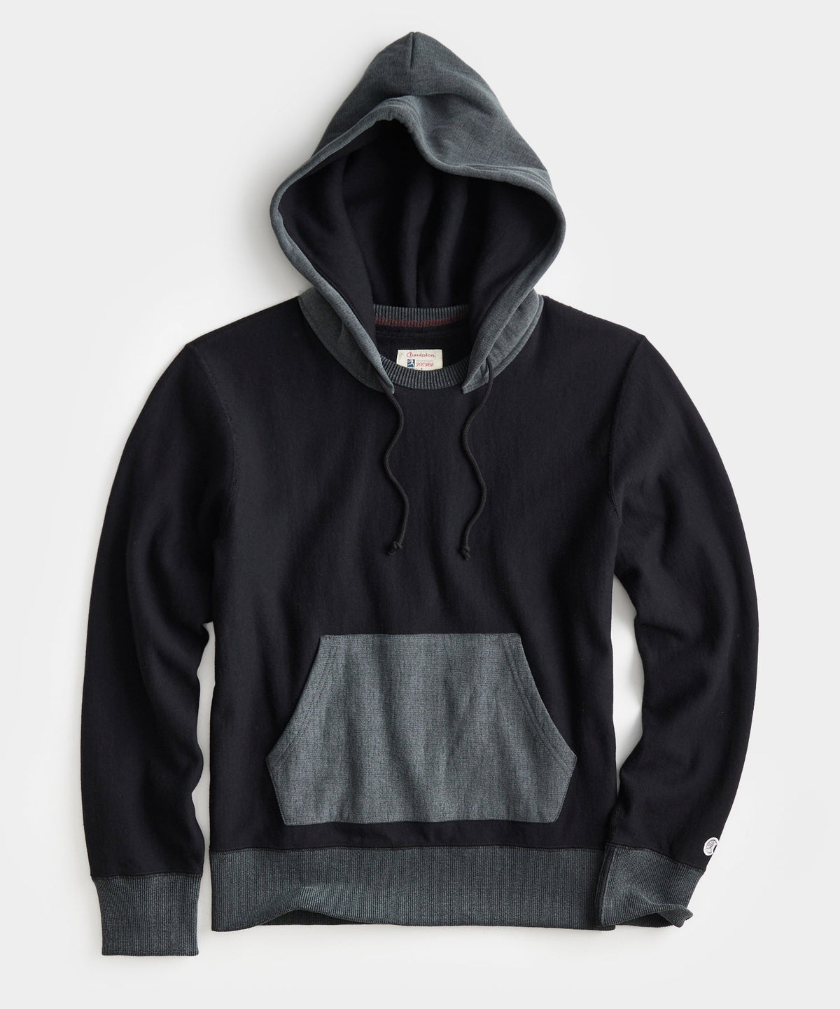 Champion Colorblock Hoodie In Pitch Black