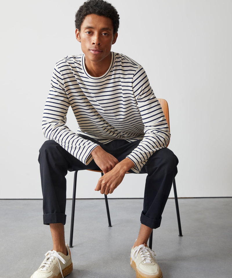 Issued By: Japanese Nautical Striped Tee in White