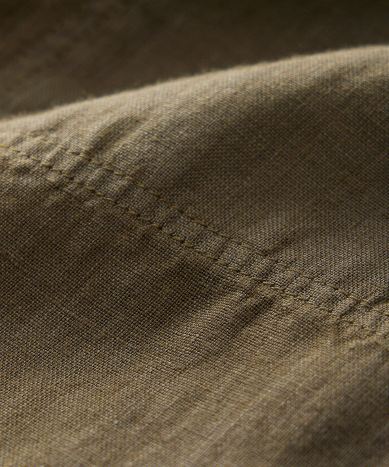 Italian Linen Beach Pant in Dried Olive