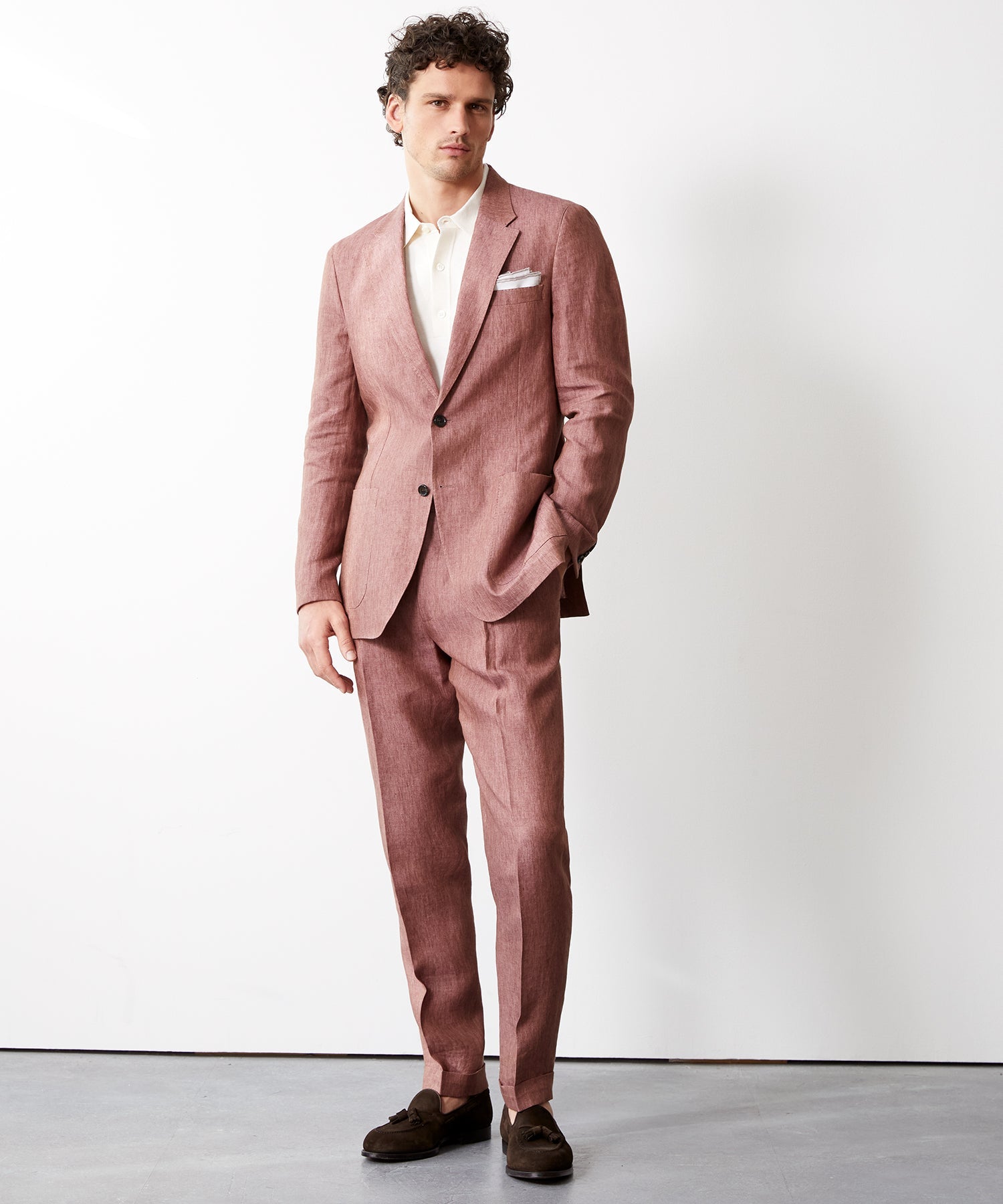 Italian Linen Madison Suit in Coral