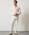 Italian Linen Wythe Suit in White Pinstripe