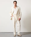 Italian Linen Wythe Suit in White Pinstripe