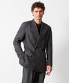 Italian Linen Wythe Suit Jacket in Charcoal Pinstripe