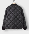 Italian Quilted Down Snap Bomber in Black