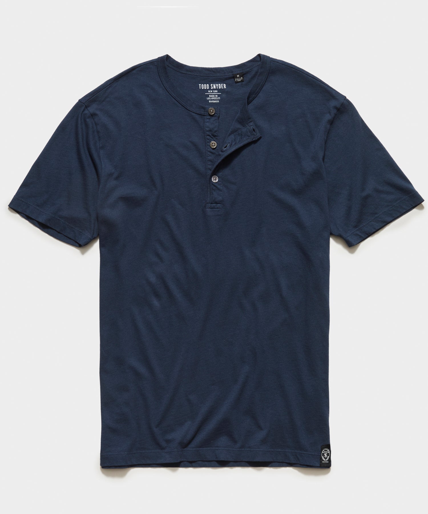 Made in L.A. Short Sleeve Jersey Henley in Navy