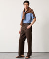 Relaxed Fit 5-Pocket Cotton Linen Pant in Espresso Bean