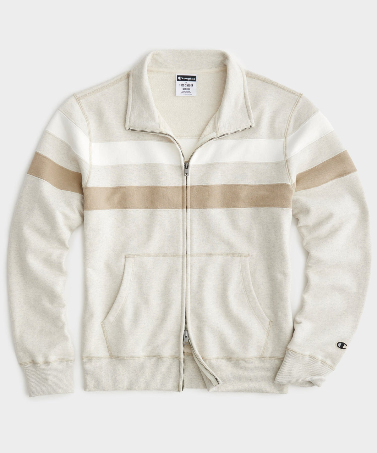 Champion Striped Track Jacket in Eggshell Mix