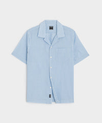 Summerweight Cafe Shirt in Blue Banker Stripe
