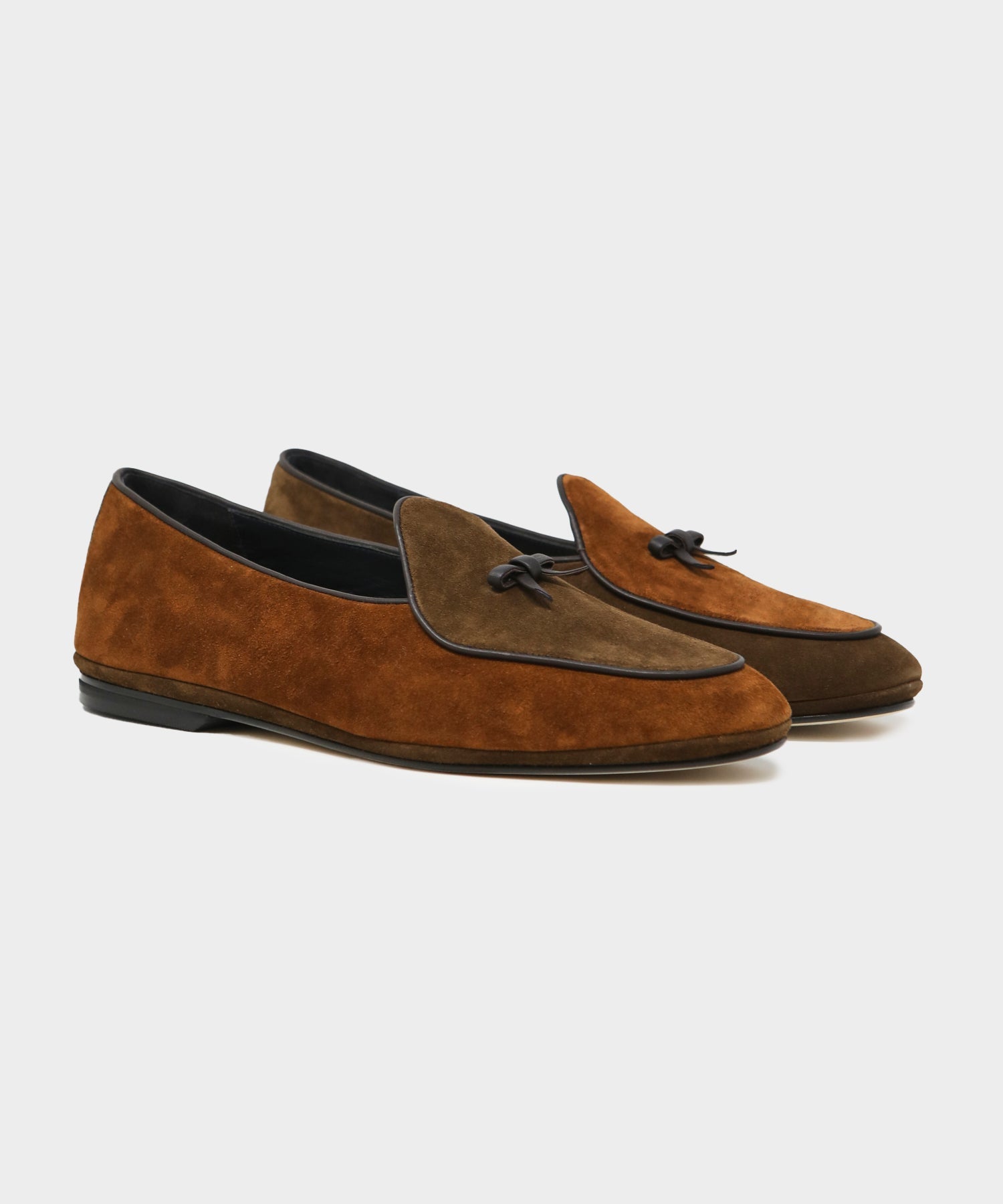 Todd Snyder x Rubinacci Belgian Loafer Colorblock Suede Brown