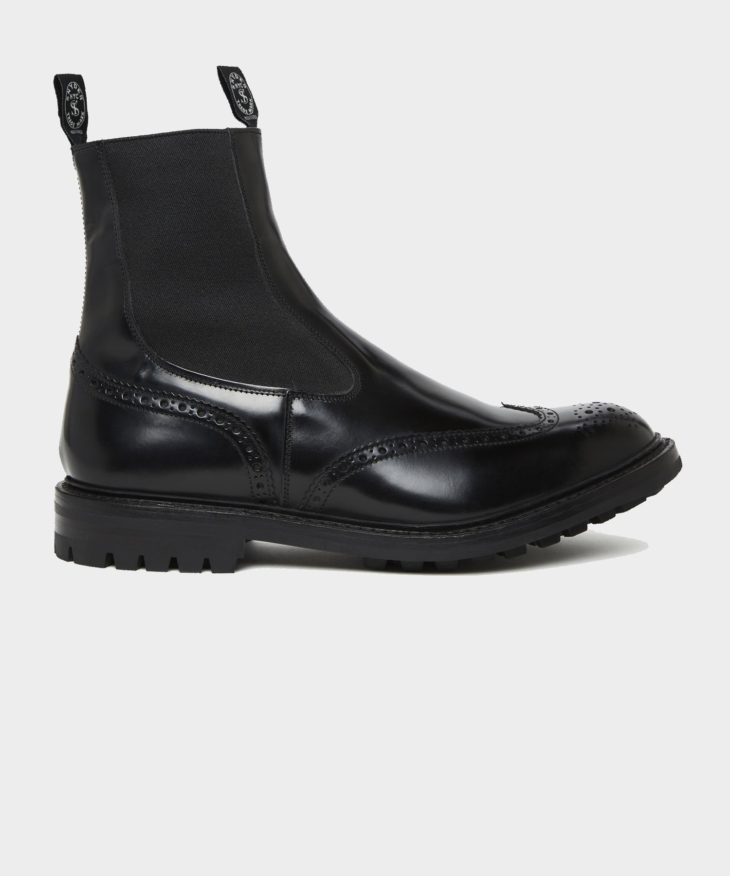 Todd Snyder x Tricker's Henry Wing Cap Chelsea Boot in Black