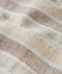 Tonal Stripe Linen Shirt Jacket in Cream
