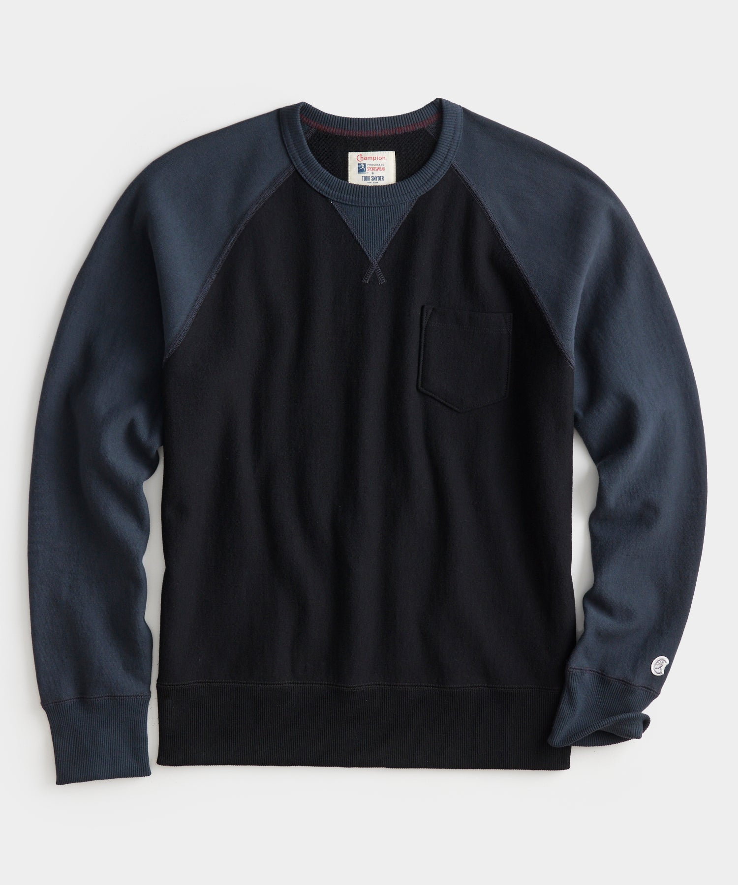 Colorblock Pocket Sweatshirt in Pitch Black