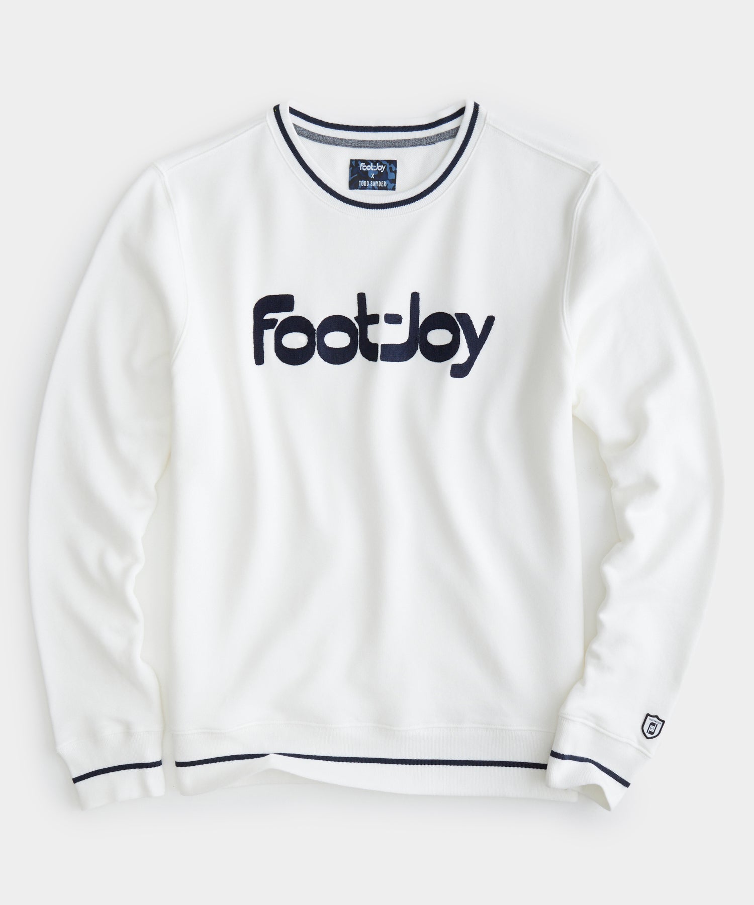 Todd Snyder x FootJoy French Terry Chainstitched Crewneck In Off White