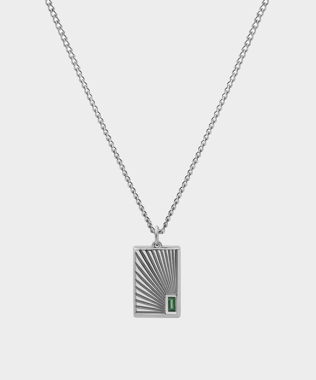 Miansai Sterling Silver Luma Agate Pendant Necklace