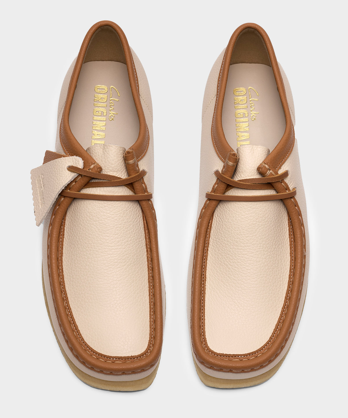 Clarks Wallabee White Combi Leather Shoe