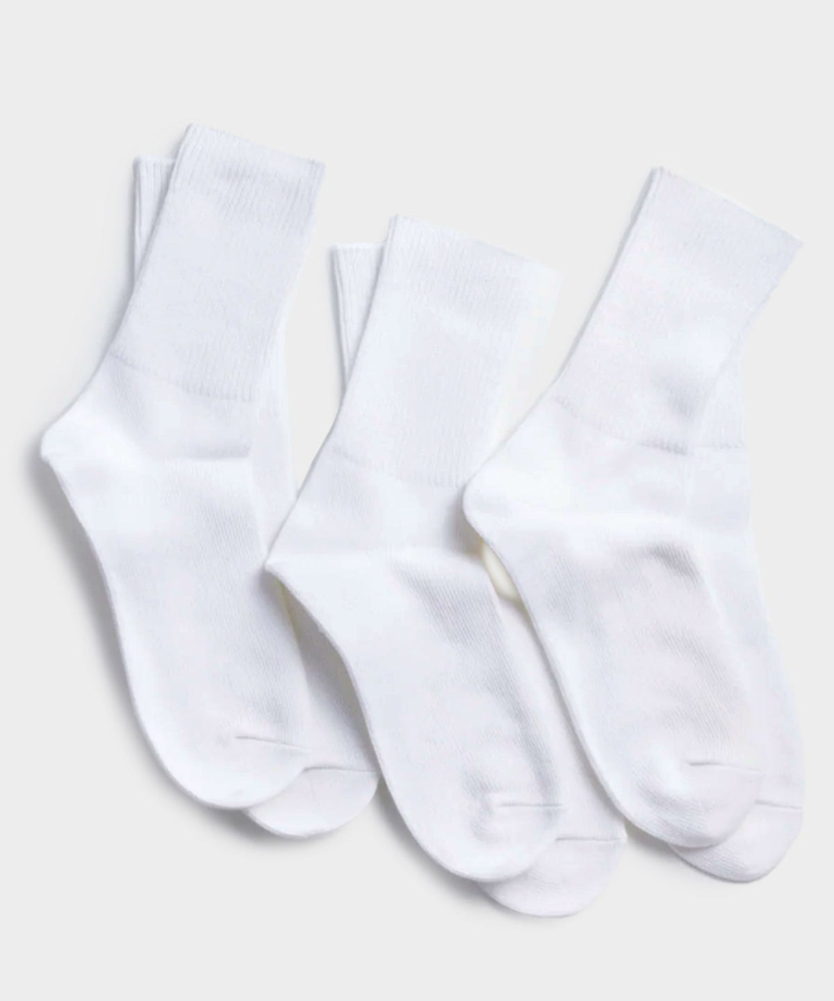 RoToTo Organic Daily 3 Pack Ribbed Crew Socks in White