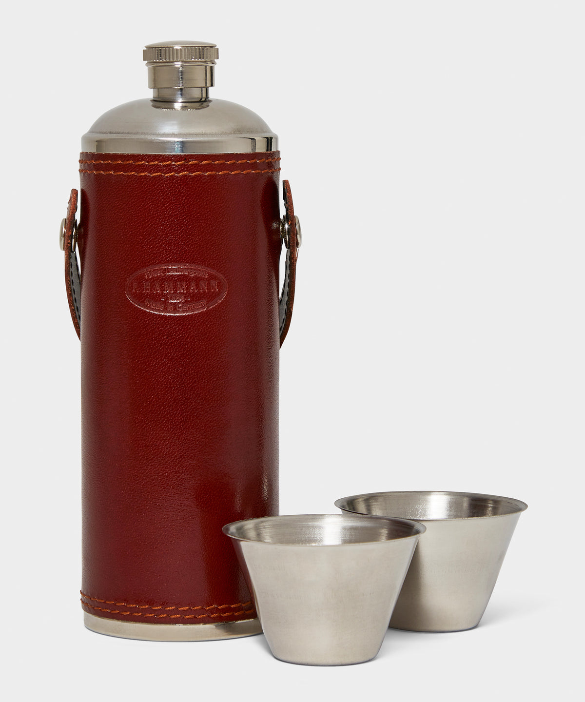 F. Hammann Leather Hunting Flask