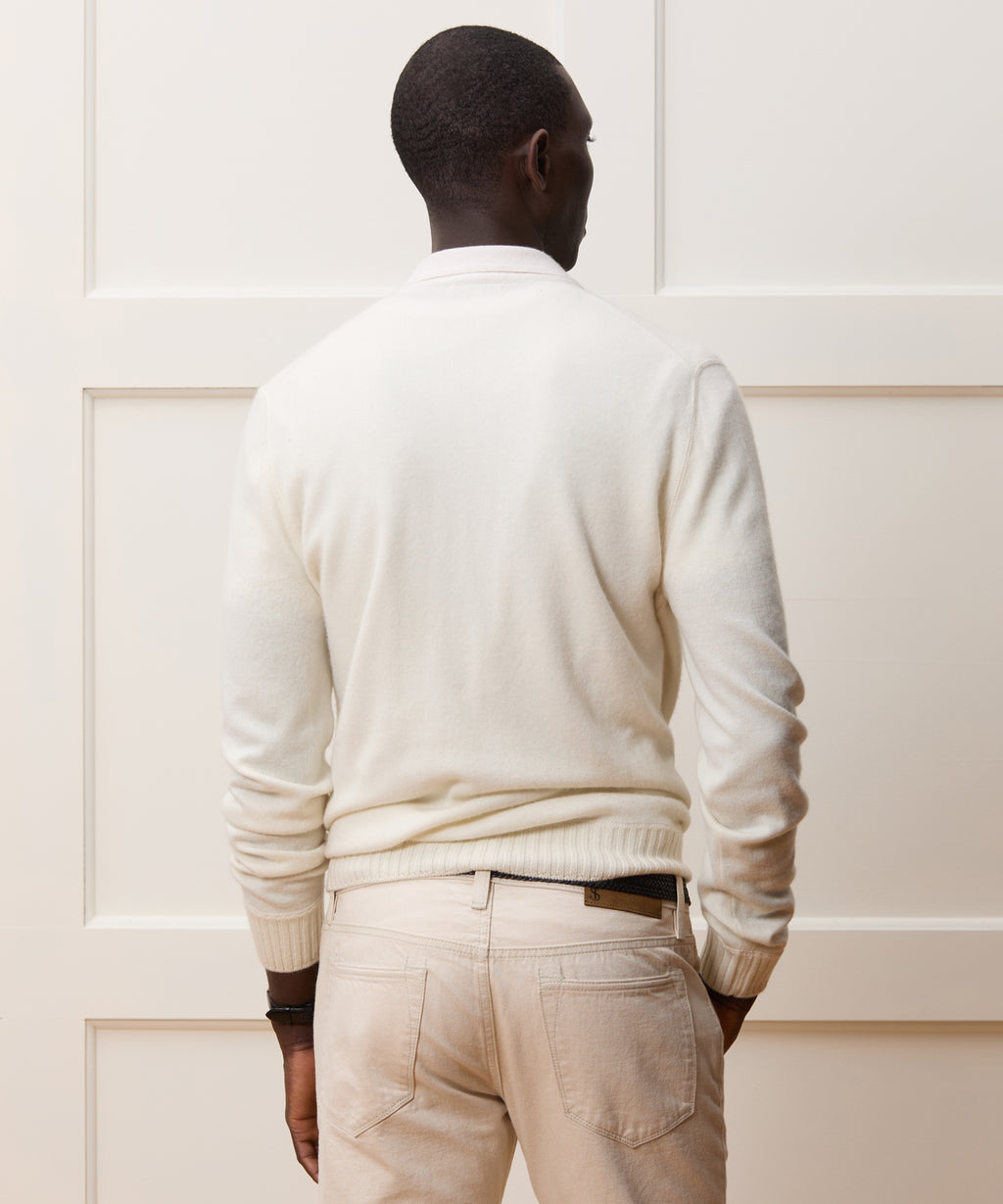 Italian Cashmere Half-Zip Sweater Polo