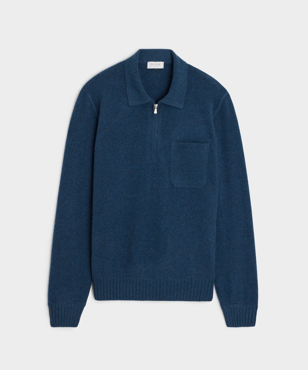 Italian Cashmere Half-Zip Sweater Polo