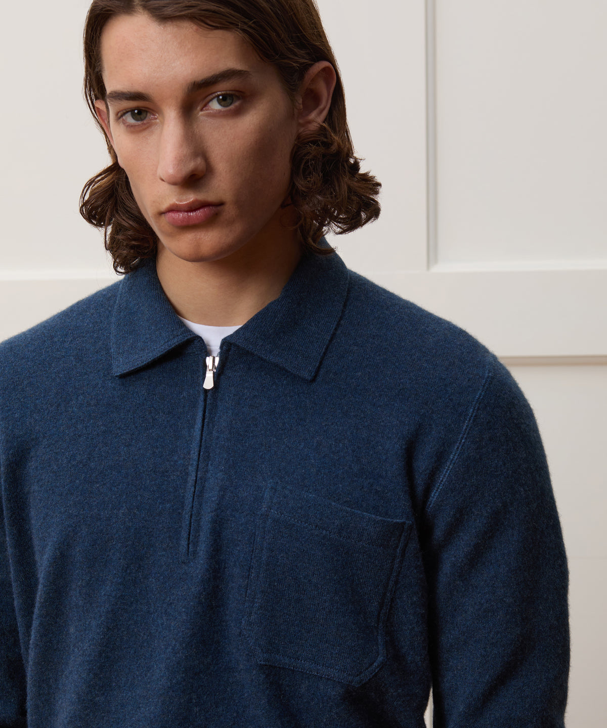 Italian Cashmere Half-Zip Sweater Polo