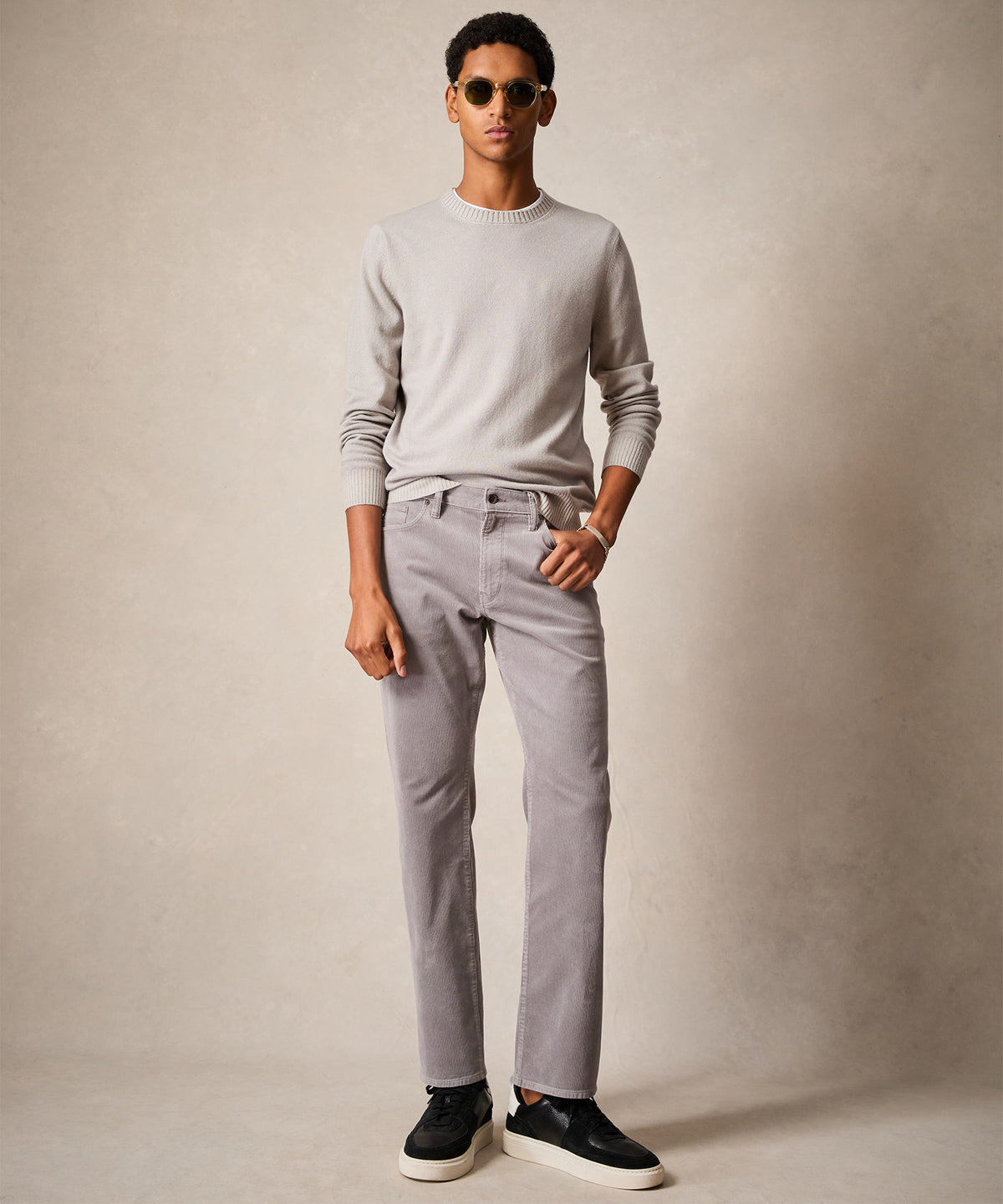 Italian Garment Dyed Wool Cashmere Crewneck Sweater