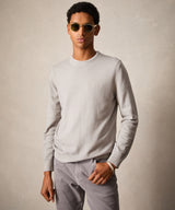 Italian Garment Dyed Wool Cashmere Crewneck Sweater