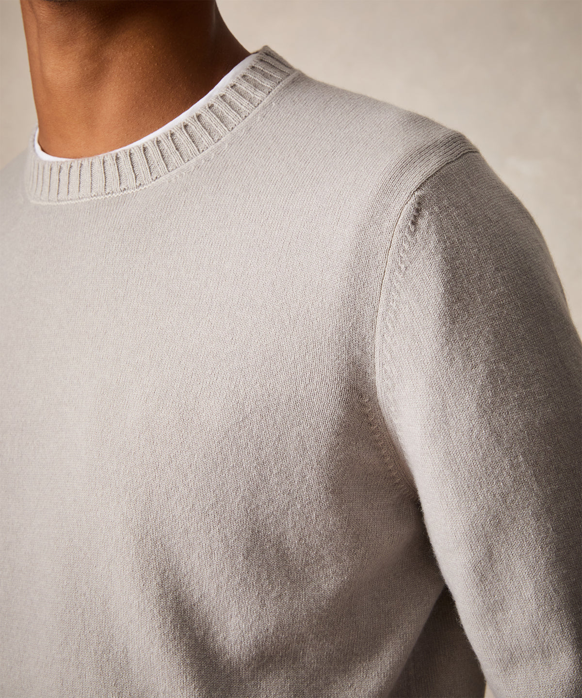 Italian Garment Dyed Wool Cashmere Crewneck Sweater