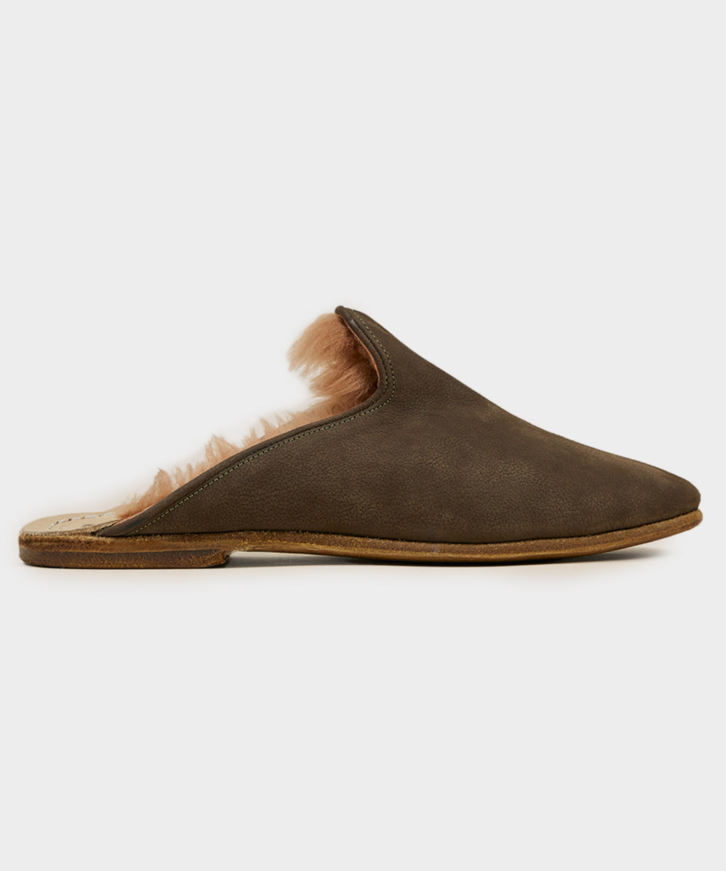 Sabah Baba Suede Shearling Slide